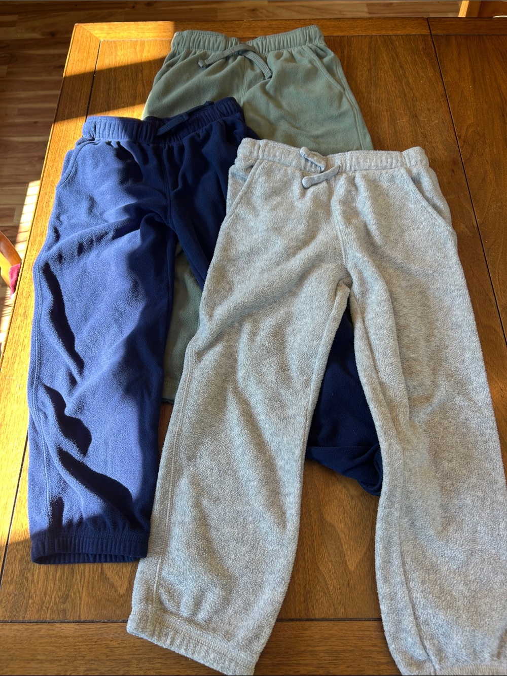 Carter's Kids Fleece Jogger Pants - Navy, Light Gray, Sage